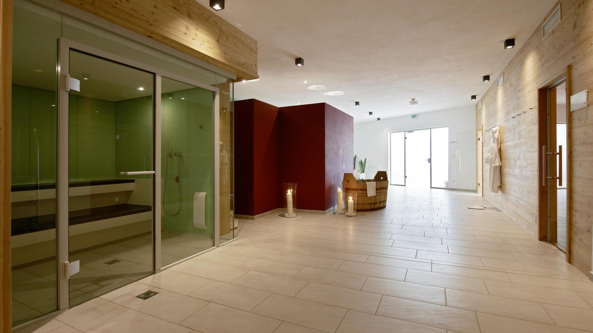 The sauna area