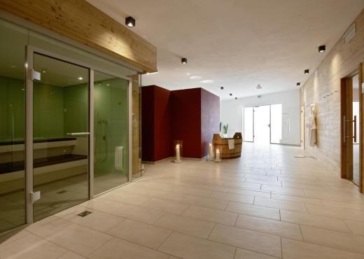 The sauna area