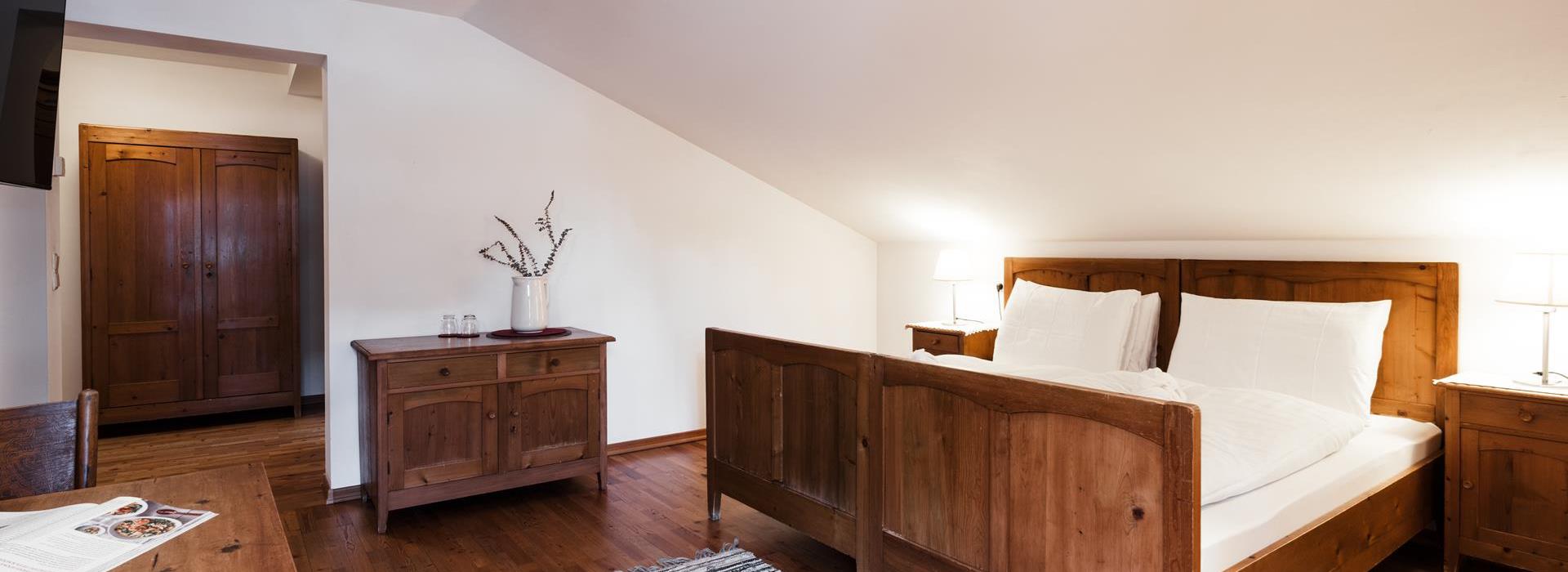 Schlafbereich der Suite Chalet