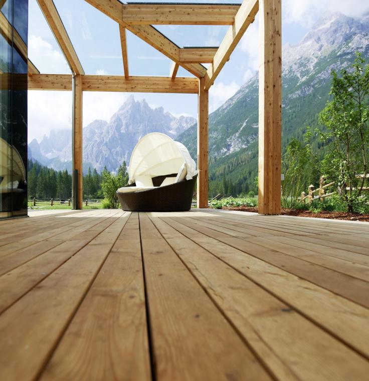 Die Terrasse des Badehauses