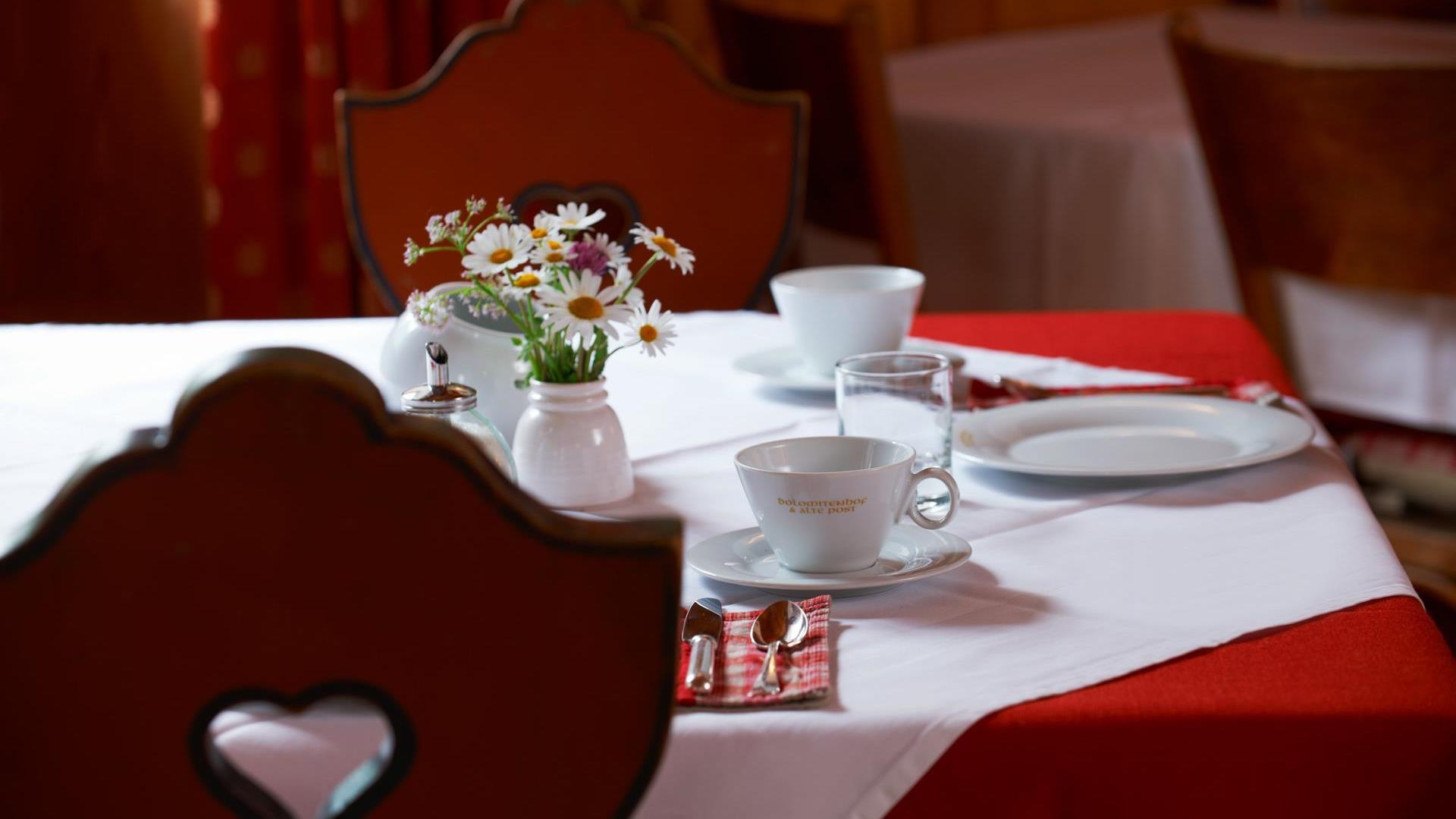 Ein Frühstückstisch in der Stube