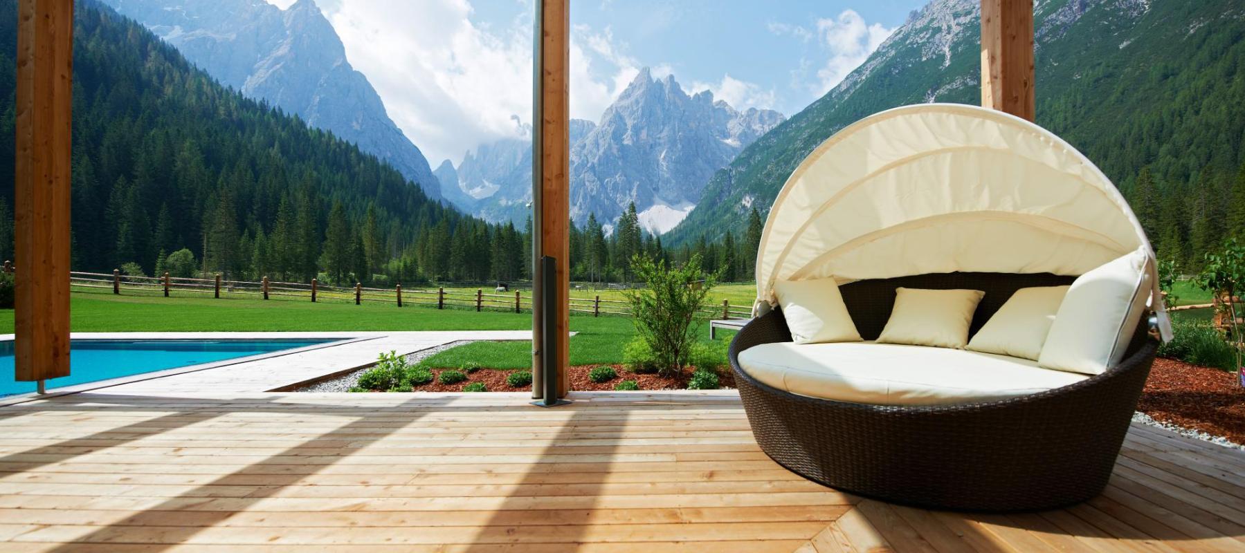 Die Terrasse des Badehauses