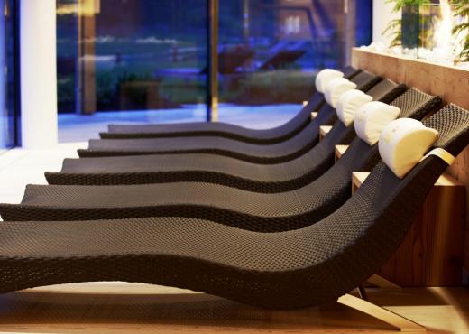 Loungers at the indoor pool